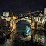 Stari Most at night, Mostar, Bosnia and Herzegovina